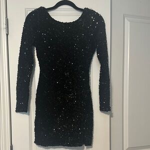 Elegant Black Sequin Dress